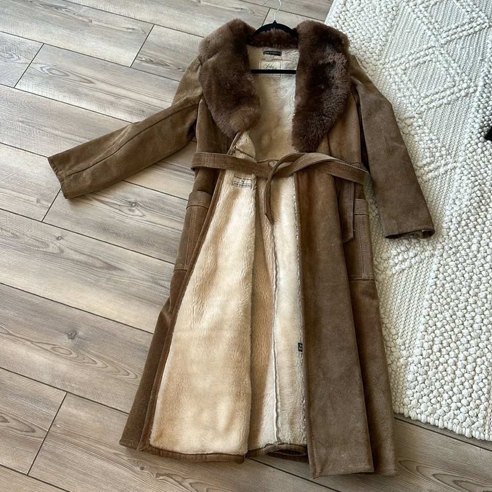Leather and suede vintage coat saks 5th avenue